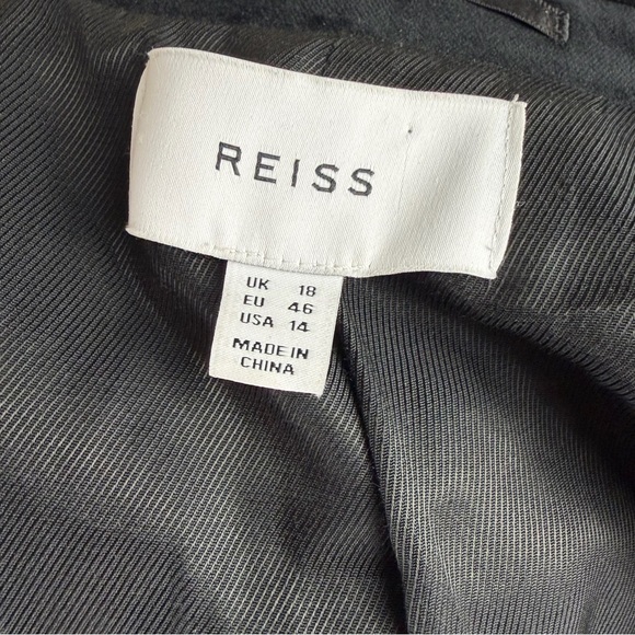 REISS CICI Size 14 Classic Luxury WOOL DOGTOOTH DOUBLE BREASTED BLAZER - Picture 7 of 11